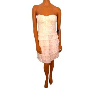 Adrianna Papell strapless ivy tiered cocktail dress size 8
